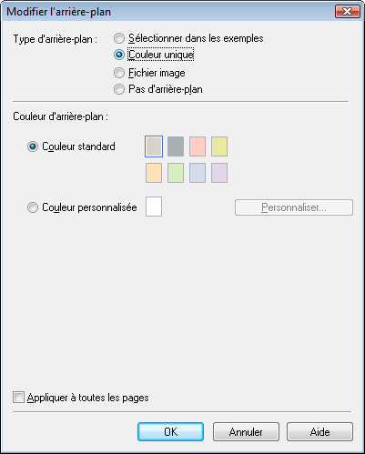 figure : boîte de dialogue Modifier l’arrière-plan