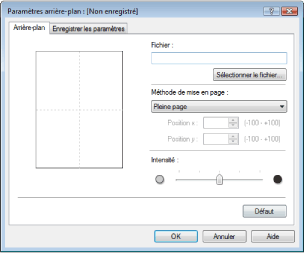 figure : Boîte de dialogue Paramètres arrière-plan