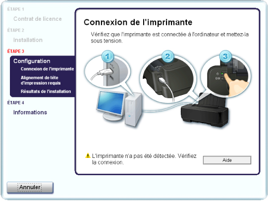 figure: Ecran Connexion de l’imprimante