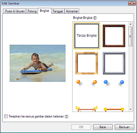 gambar: Kotak dialog Edit Gambar tab Bingkai