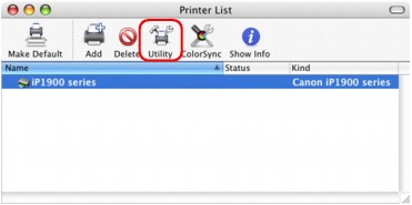 그림: Mac OS X v.10.4.x 또는 Mac OS X v 10.3.9의 [Printer List]