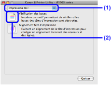 figure : boîte de dialogue Canon IJ Printer Utility